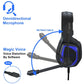 Retractable Mic Gaming Headset 3.5Mm Plug 2.2M Cable - Black Red