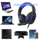 Retractable Mic Gaming Headset 3.5Mm Plug 2.2M Cable - Black Red