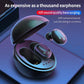 Wireless Bluetooth Earphones - Space Capsule Shape with Magnetic Charging Box & Lanyard - White