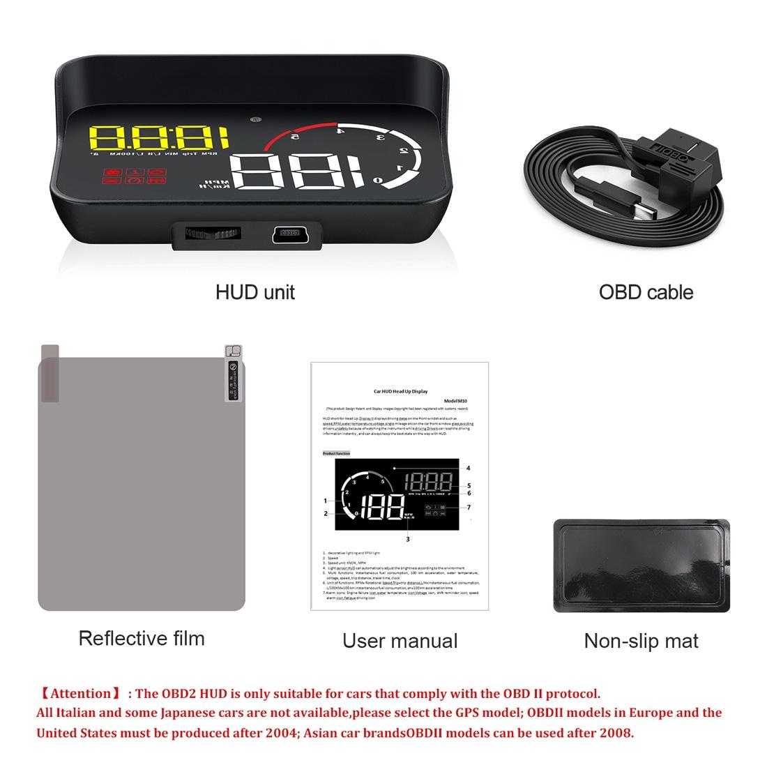 Universal Car Obd2 Hud 3.5 Inch Vehicle Head Up Display - Yellow