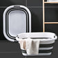 26L Collapsible Laundry Basket Washing Clothes w/Handles Bin Foldable - Grey/White