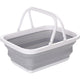 9L Collapsible Laundry Basket Washing Clothes w/Handles Bin Foldable - Grey/White