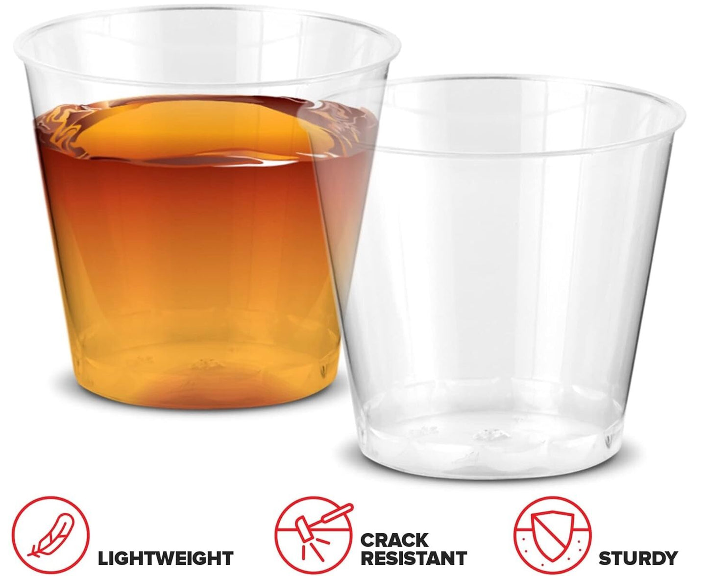 1080pcs 30ml Reusable & Disposable Plastic Shot Glasses Clear Cups Event Tastings Bulk