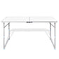 Aluminium Folding Portable Garden Camping Picnic BBQ Table Height Adjustable 120 x 60 cm - white