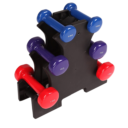 6-Piece Dumbbell Set with Storage Rack for Home Gym Training