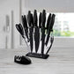 Kitchen 17 Piece Knife Set with Block and Sharpener Chef Knives