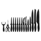 Kitchen 17 Piece Knife Set with Block and Sharpener Chef Knives