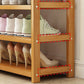 6 Layers Natural Wood Bamboo Shelf Entryway Storage Shoe Rack Home Furniture