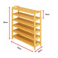 6 Layers Natural Wood Bamboo Shelf Entryway Storage Shoe Rack Home Furniture