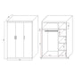 3 Door White Wardrobe – White Handles, Hanging Rail & Shelves