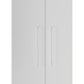 4 Door White Wardrobe Cabinet – Hanging Rail, Shelves & White Handles