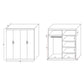 4 Door White Wardrobe Cabinet – Hanging Rail, Shelves & White Handles