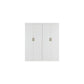 4 Door White Wardrobe Cabinet – Hanging Rail, Shelves & Gold Handles