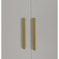 4 Door White Wardrobe Cabinet – Hanging Rail, Shelves & Gold Handles
