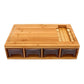 Bamboo Cutting Board Set with Graters and Containers Food Prep Station for Kitchen Organisation