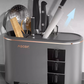 Grey All-in-One Kitchen Knife and Utensil Holder - Multi-Functional Organizer with Storage Drawers