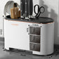 Black All-in-One Kitchen Knife and Utensil Holder - Multi-Functional Organizer with Storage Drawers