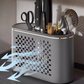 Black All-in-One Kitchen Knife and Utensil Holder - Multi-Functional Organizer with Storage Drawers
