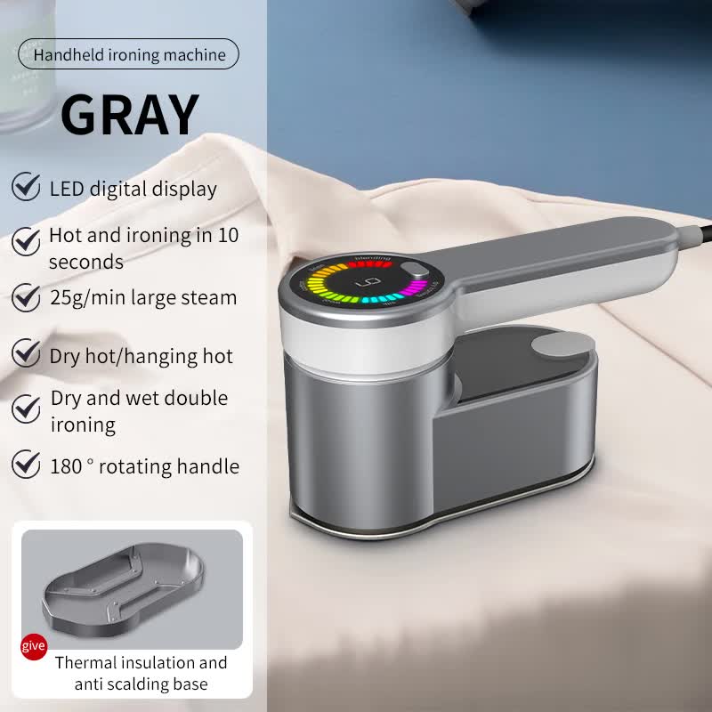 Portable Handheld Garment Steamer – Compact Clothes Iron (Grey)