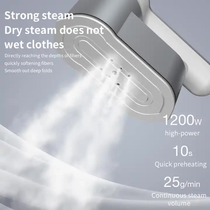 Portable Handheld Garment Steamer – Compact Clothes Iron (Grey)
