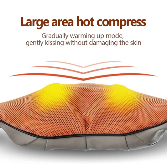 Blue Portable Kneading Neck and Shoulder Massager with Heat - Four-Button Design, USB Charging