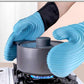 Red Spiral Pattern Silicone Oven Mitts - Heat Resistant and Non-Slip Design (1 Pair/2 PCS)