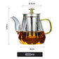 Elegant Glass Teapot with Gold Handle & Stainless Steel Infuser 600ml