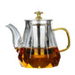 Elegant Glass Teapot with Gold Handle & Stainless Steel Infuser 600ml
