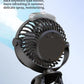 Black Portable Clip-On Mist Fan - Rechargeable Cooling Fan with Adjustable Spray Modes