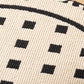Grunge White Modern Round Area Rug with Geometric Black and White Pattern