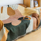 Boho Abstract Woven Blanket – 180x130cm Decorative Throw with Tassel Edges
