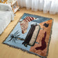 Safari-Inspired Woven Blanket - 160x130cm Artistic Tapestry Throw with Tassel Edges