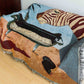 Safari-Inspired Woven Blanket - 160x130cm Artistic Tapestry Throw with Tassel Edges