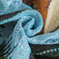 Safari-Inspired Woven Blanket - 160x130cm Artistic Tapestry Throw with Tassel Edges