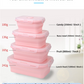 Green Collapsible Silicone Bento Box Set - 4-Piece Food-Grade Microwave & Freezer Safe Lunch Box Set
