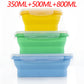 3-piece Set (Yellow + Green + Blue) Collapsible Silicone Food Storage Containers Set – 350ML, 500ML, 800ML | BPA-Free, Microwave, Dishwasher & Freezer Safe | Foldable & Portable Bento Boxes for Travel & Outdoor