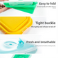 3-piece Set (Red + Yellow +Green) Collapsible Silicone Food Storage Containers Set - 350ML, 500ML, 800ML | BPA-Free, Microwave, Dishwasher & Freezer Safe | Foldable & Portable Bento Boxes for Travel & Outdoor