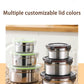Brown 3-Piece 304 Stainless Steel Food Storage Set with Leak-Proof Lids – Round Design for Fridge and Meal Prep