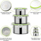 Brown 3-Piece 304 Stainless Steel Food Storage Set with Leak-Proof Lids – Round Design for Fridge and Meal Prep
