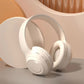 Beige Wireless Headphones - 400mAh, 16H Playtime, SD Card & Aux Support