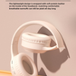 Beige Wireless Headphones - 400mAh, 16H Playtime, SD Card & Aux Support