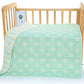 Green Flower, 6-Layer Muslin Baby Blanket - Soft Cotton Bedding for Infants and Toddlers, 110x110cm