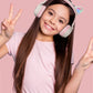 Adorable Cat Ear Wireless Headphones - Bluetooth 5.0, Foldable Design, Glowing RGB LED Lights - Cute Light Blue Headset