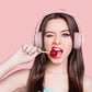 Pink Bunny  Wireless Headphones - Glowing Logo, Bluetooth 5.0, 85dB Volume Limit Mode