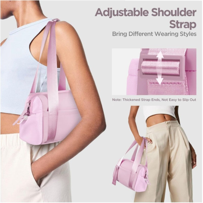 Stylish Green Mini Gym Bag & Travel Tote - Compact Duffel with Wet Pocket, Luggage Sleeve & Multiple Compartments
