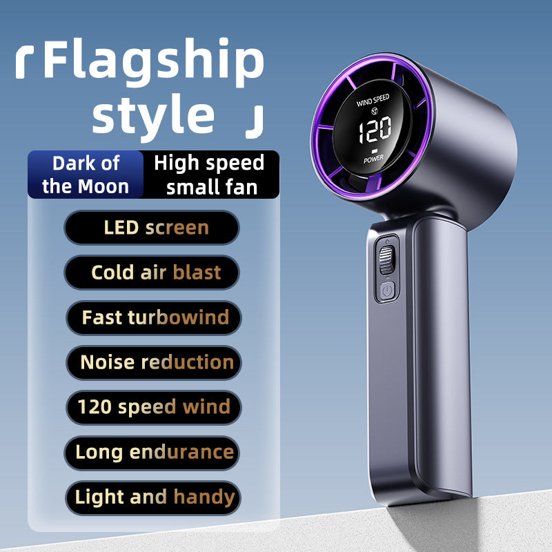 Handheld Fan 120-Speed Display USB Rechargeable – Purple