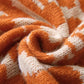 Bohemian Style Sofa Throw Blanket - Orange Soft Faux Cashmere, 130x170cm (850g) for Office Naps & AC Cover