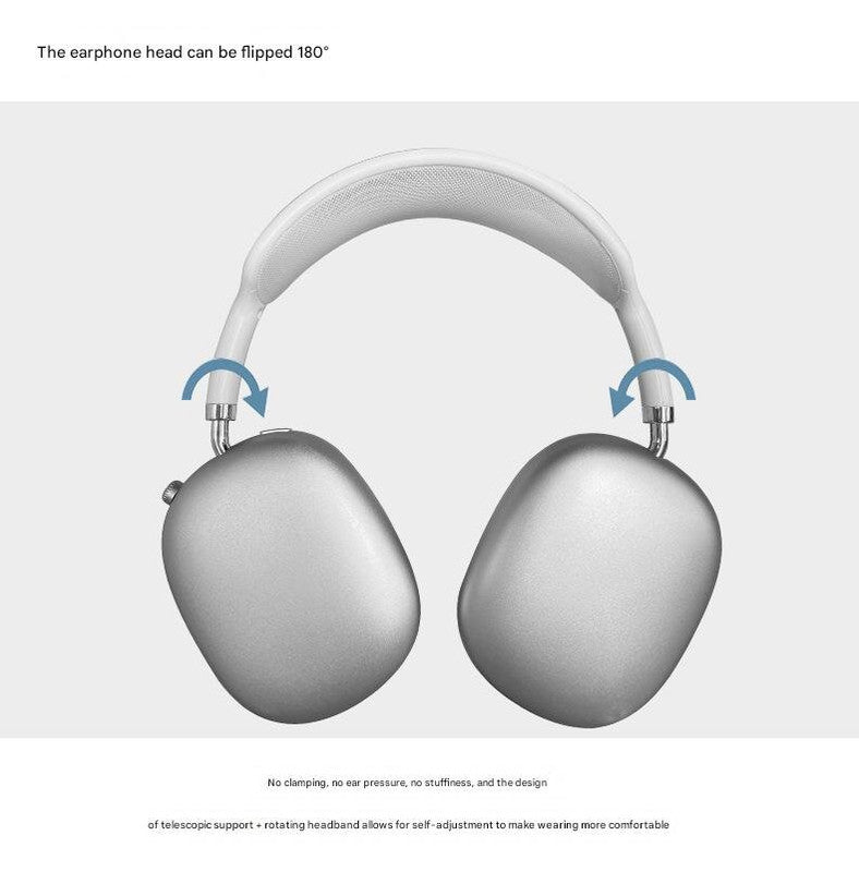 Blue Bluetooth Over-Ear Headphones - Mesh Headband, Wireless, Rotatable Earcups
