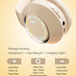 Beige Bluetooth 5.2 Headphones - Foldable, Adjustable Headband, TF Card