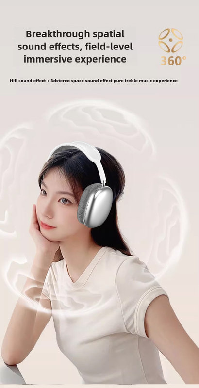 Green Immersive 3D Audio Headphones - Wireless Over-Ear Comfort, Type-C Charging